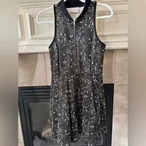 Romeo Juliet Couture Dress, Fit Flare Sleeveless, Black White Print Small